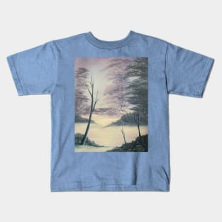 Tranquil Snowy Dawn Kids T-Shirt